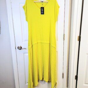 LBISSE Maxi Drop Waist Dress NEW Ankle-Length in Yellow Size XL